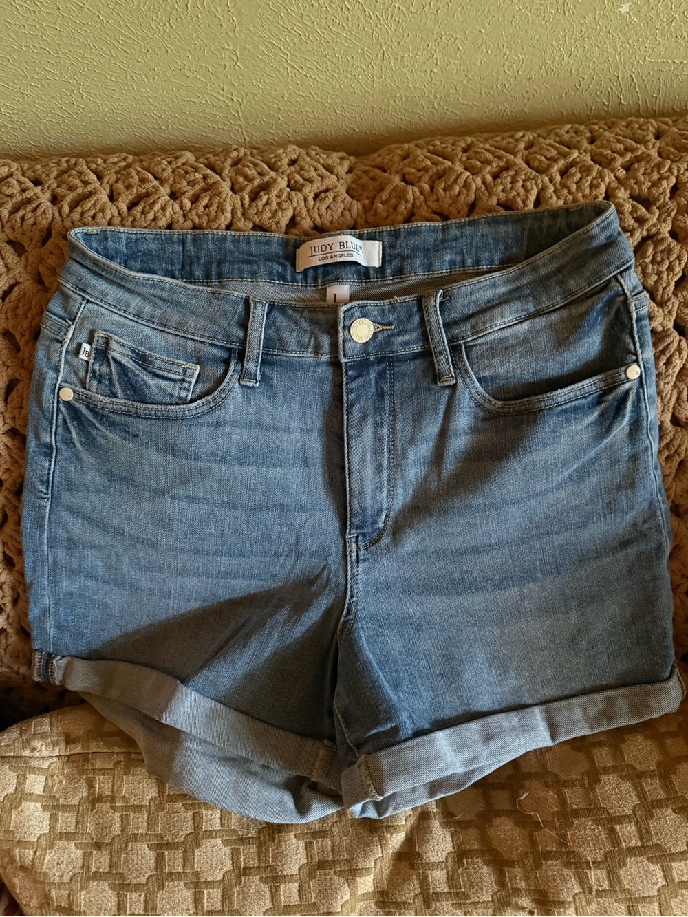 Judy Blue Classic Blue Denim Roll-Cuff Shorts